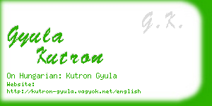 gyula kutron business card